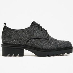 Zara Gray Felt Platform Bluchers with track sole!